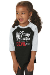 Pray A Day Toddler Baseball-Direct To Garment Print-Brisco Baby