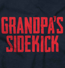 Grandpa's Sidekick Baby Ruffled Trim Romper-Direct To Garment Print-Brisco Baby