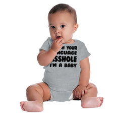 Watch Your Language Romper Bodysuit-Direct To Garment Print-Brisco Baby