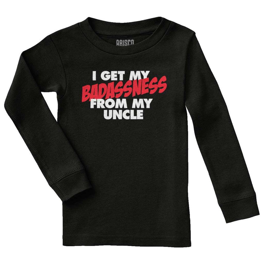 Badass Uncle Solid Long Sleeve T-Direct To Garment Print-Brisco Baby