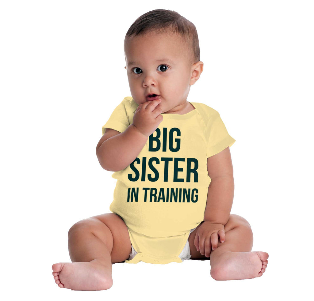 Big Sister In Training Romper Bodysuit-Direct To Garment Print-Brisco Baby