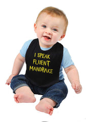 Speak Fluent Mandrake Infant Baby Bib-Direct To Garment Print-Brisco Baby