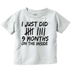 9 Months Inside Infant Toddler T Shirt-Direct To Garment Print-Brisco Baby