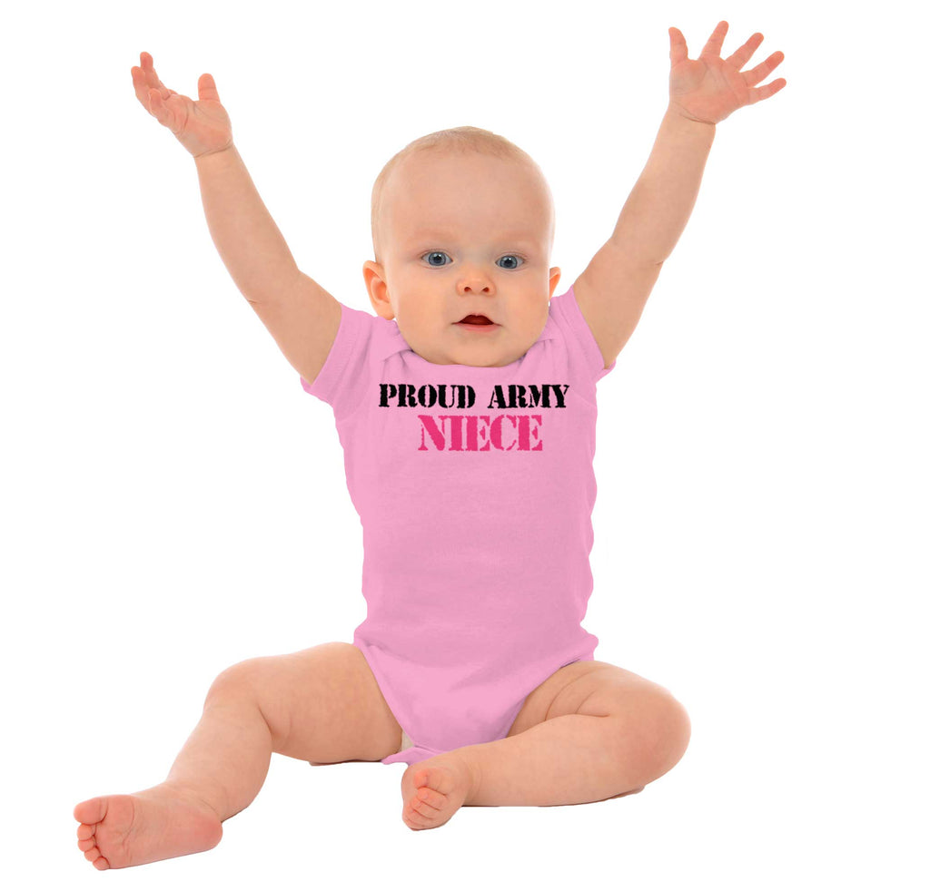 Proud Army Niece Romper Bodysuit-Direct To Garment Print-Brisco Baby