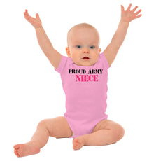 Proud Army Niece Romper Bodysuit-Direct To Garment Print-Brisco Baby