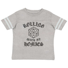Rolling With My Homies Dungeons Toddler Football Jersey Tee-Direct To Garment Print-Brisco Baby
