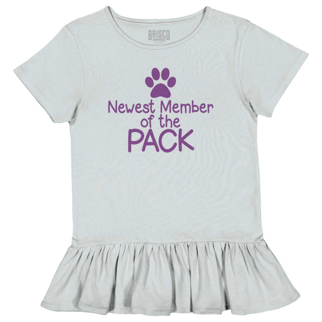 Member of the Pack Toddler Ruffle Bottom Tee-Direct To Garment Print-Brisco Baby
