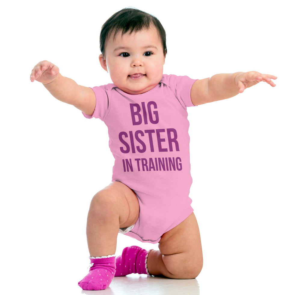Big Sister In Training Romper Bodysuit-Direct To Garment Print-Brisco Baby