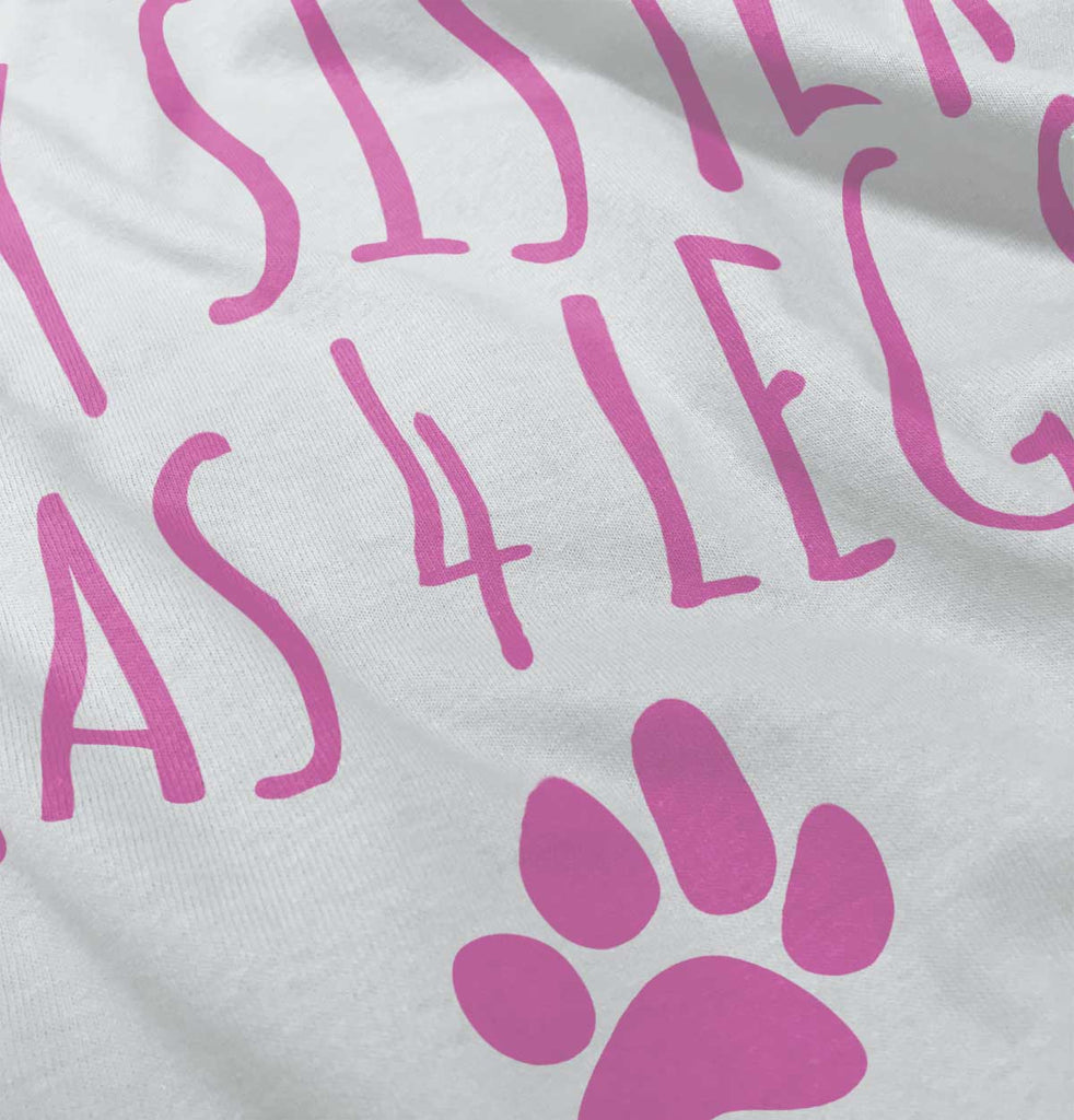 Sister has 4 legs Toddler Ruffle Bottom Tee-Direct To Garment Print-Brisco Baby