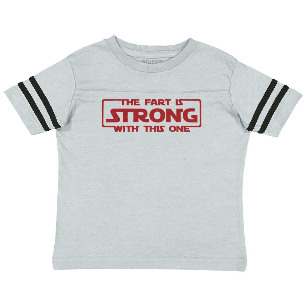 Fart Is Strong Toddler Football Jersey Tee-Direct To Garment Print-Brisco Baby