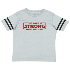 Fart Is Strong Toddler Football Jersey Tee-Direct To Garment Print-Brisco Baby