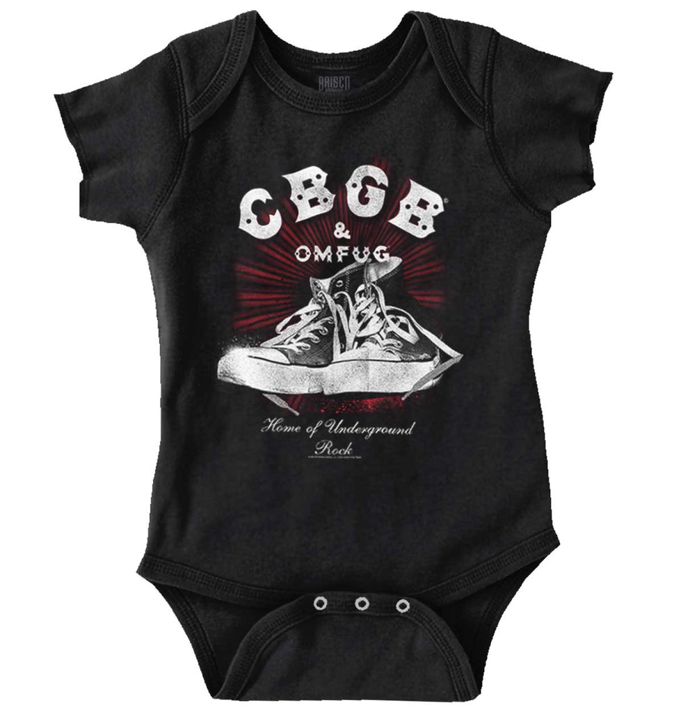 CBGB Sneakers Romper Bodysuit-Direct To Garment Print-Brisco Baby