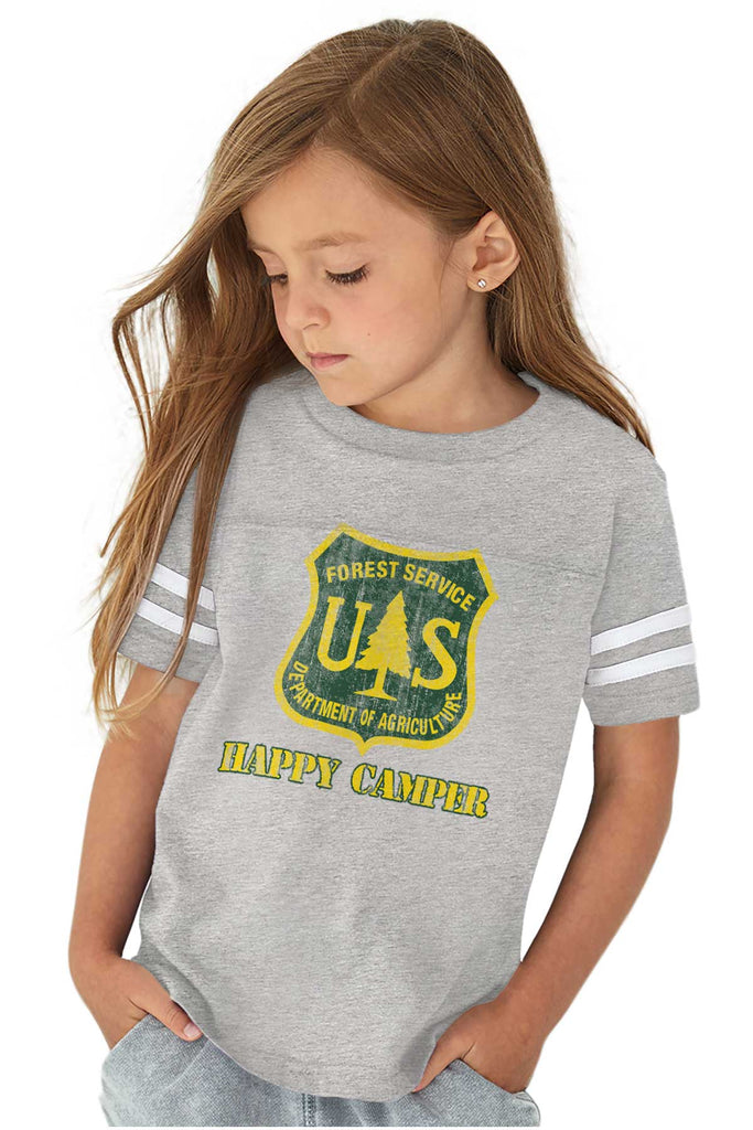 Happy Camper Toddler Football Jersey Tee-Direct To Garment Print-Brisco Baby