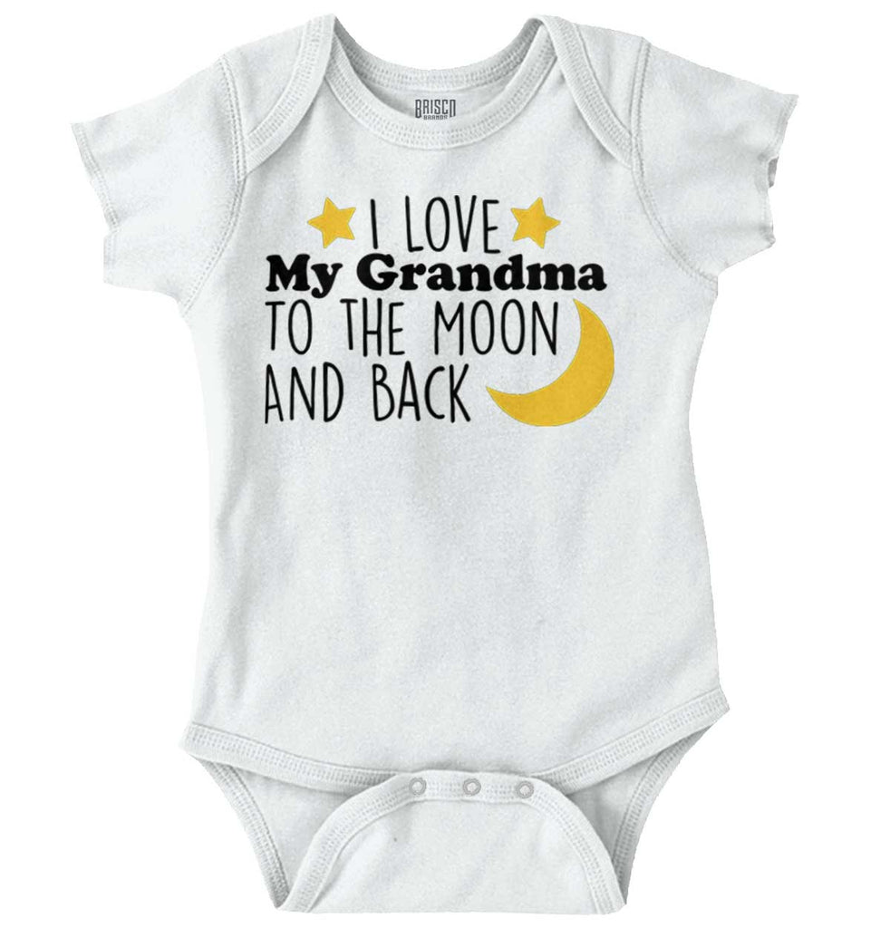 Grandma To Moon And Back Romper Bodysuit-Direct To Garment Print-Brisco Baby