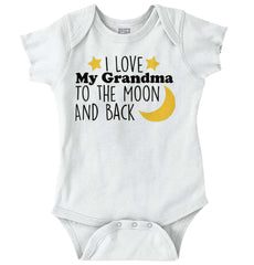 Grandma To Moon And Back Romper Bodysuit-Direct To Garment Print-Brisco Baby