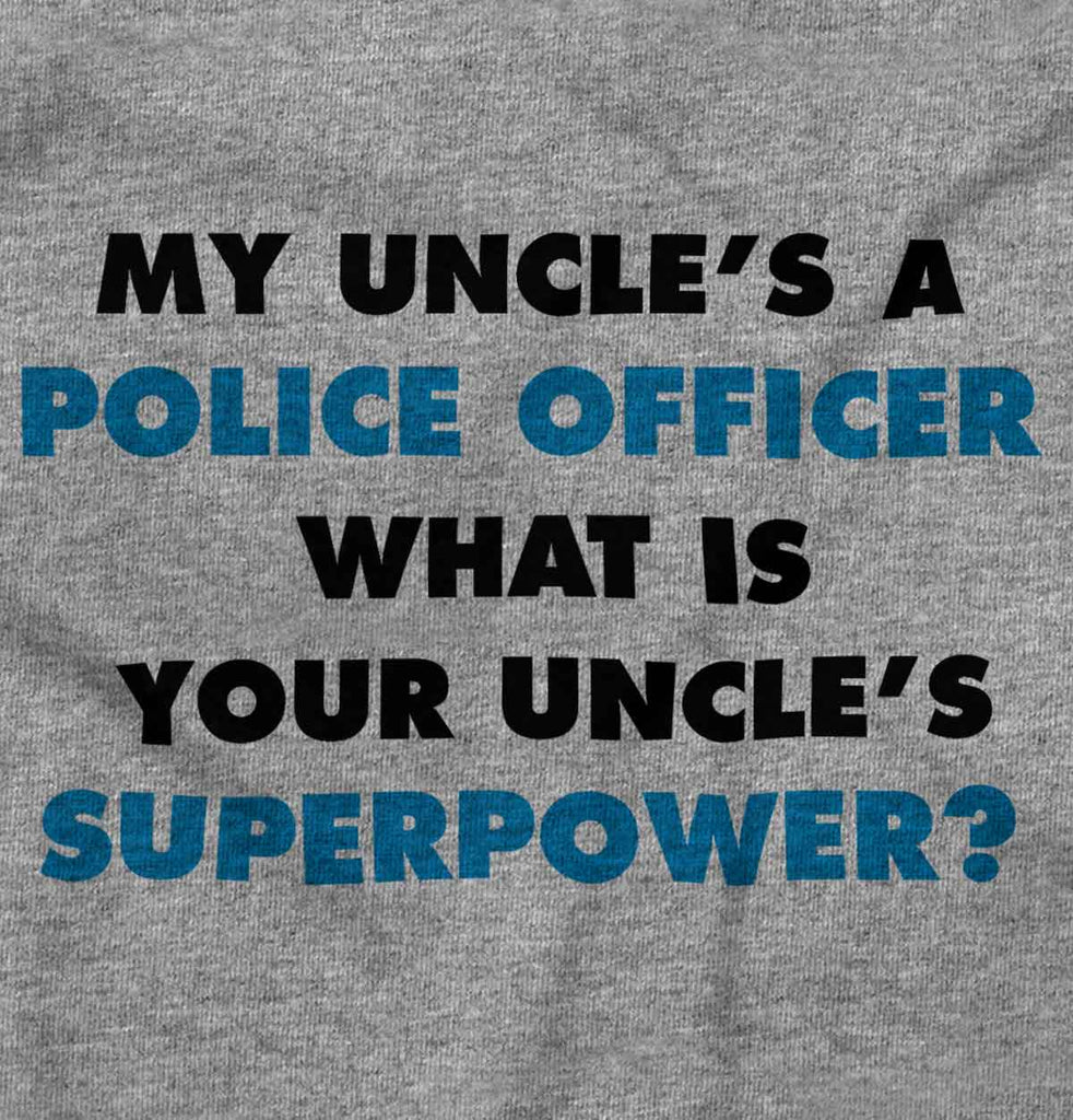 Uncle Police Officer Superpower Romper Bodysuit-Direct To Garment Print-Brisco Baby