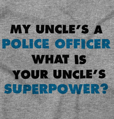 Uncle Police Officer Superpower Romper Bodysuit-Direct To Garment Print-Brisco Baby