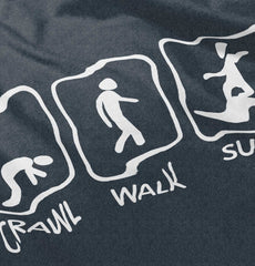 Crawl Walk Surf Toddler Football Jersey Tee-Direct To Garment Print-Brisco Baby