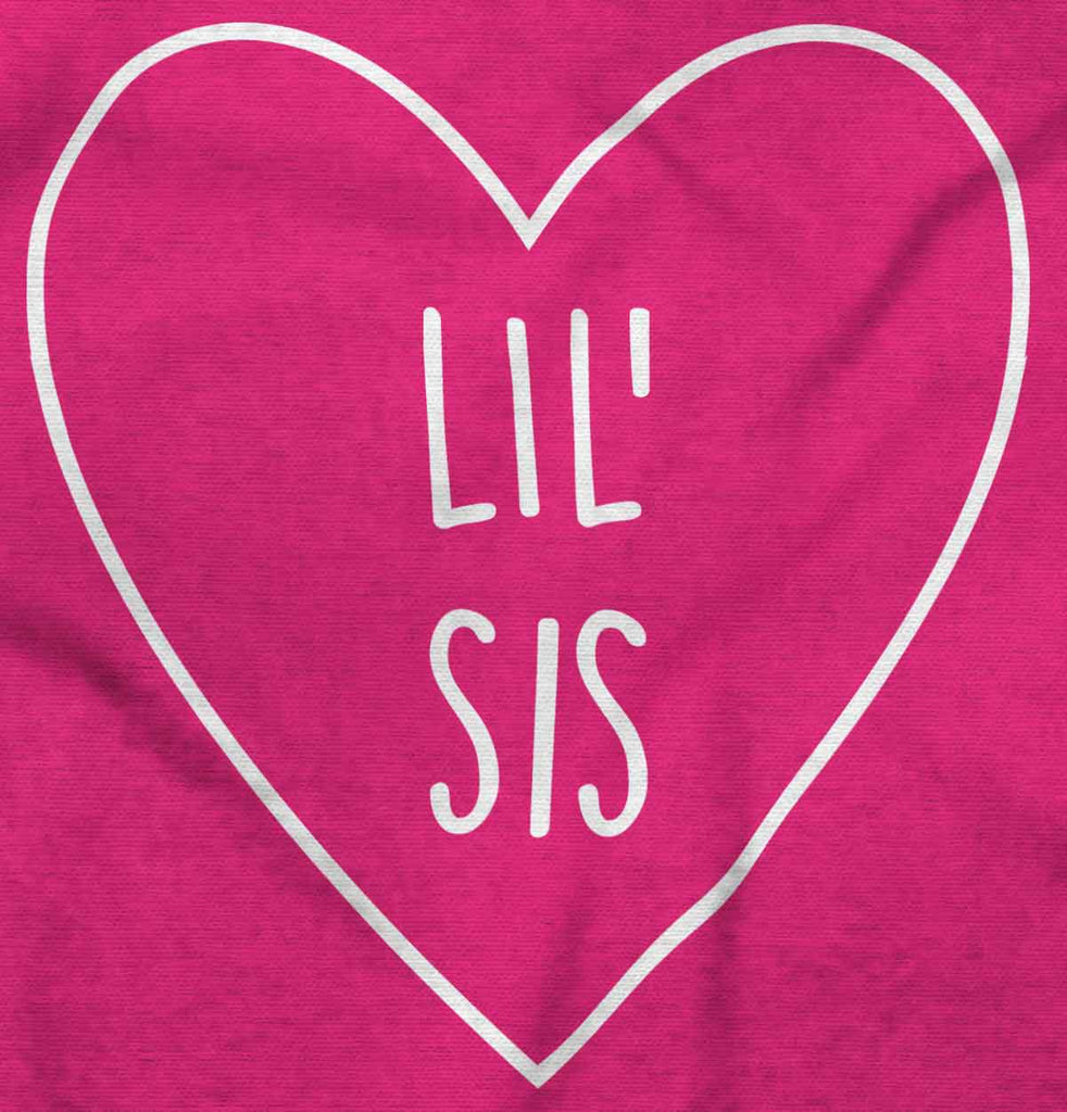 Lil' Sis Heart Infant Toddler T Shirt-Direct To Garment Print-Brisco Baby