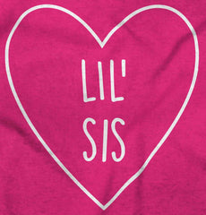 Lil' Sis Heart Infant Toddler T Shirt-Direct To Garment Print-Brisco Baby