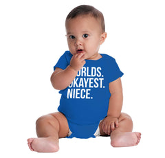 Worlds Okayest Niece Romper Bodysuit-Direct To Garment Print-Brisco Baby