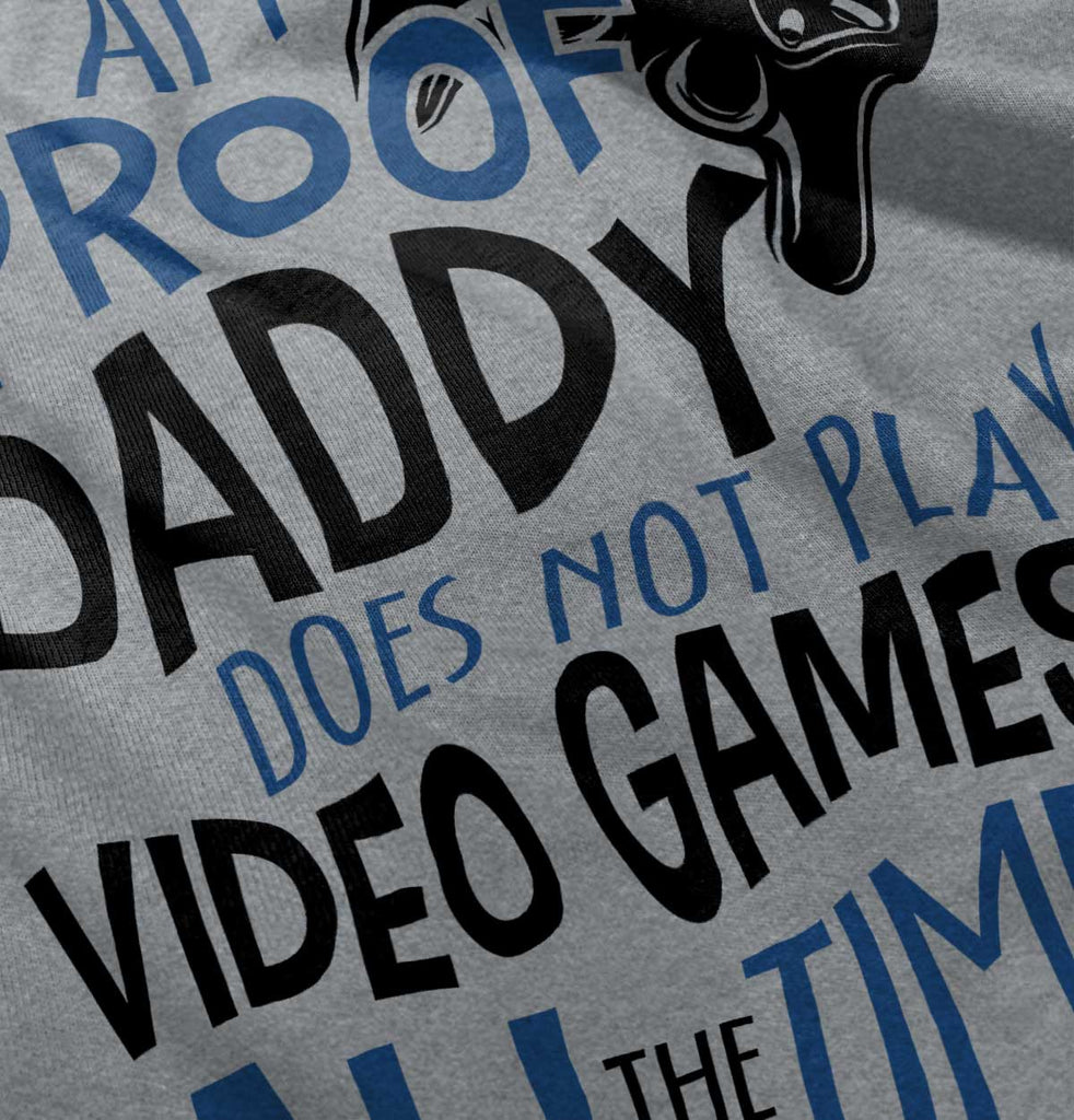 Daddy Plays Video Games Toddler Football Jersey Tee-Direct To Garment Print-Brisco Baby