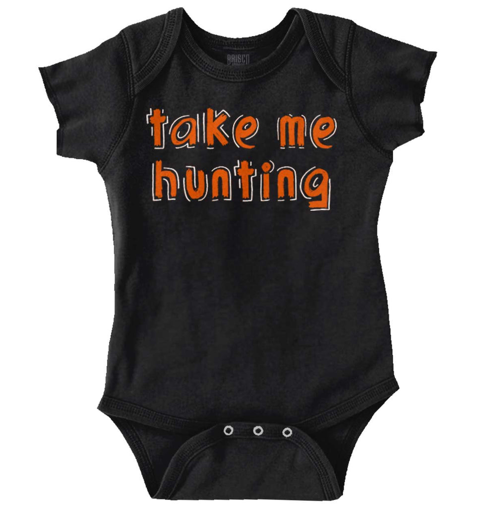 Take Me Hunting Daddy Romper Bodysuit-Direct To Garment Print-Brisco Baby
