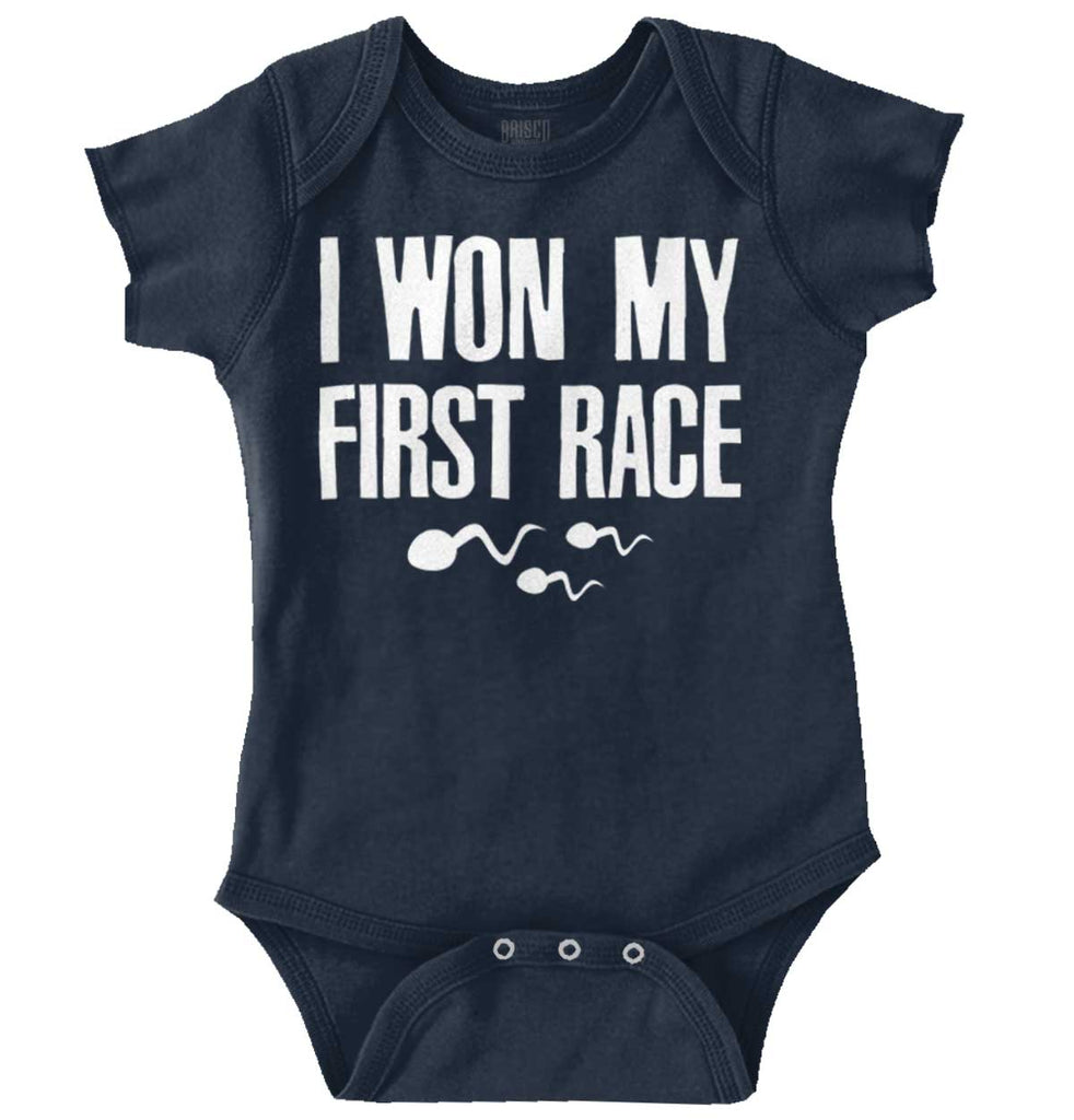 Won The Race Romper Bodysuit-Direct To Garment Print-Brisco Baby