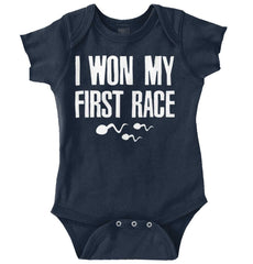 Won The Race Romper Bodysuit-Direct To Garment Print-Brisco Baby