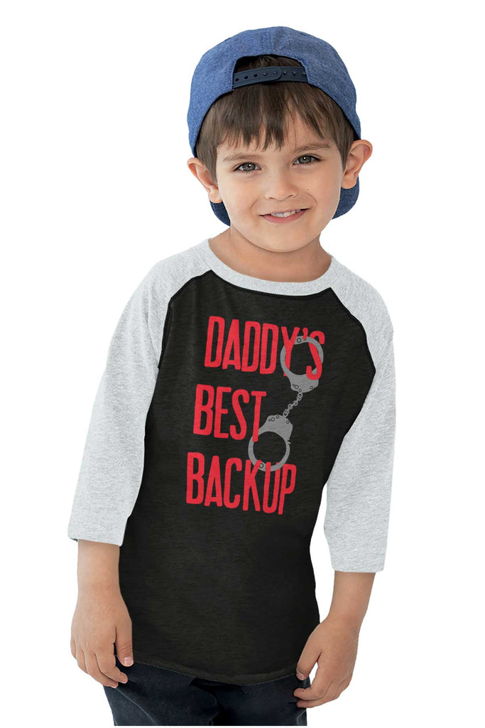 Daddy's Best Backup Toddler Baseball-Direct To Garment Print-Brisco Baby