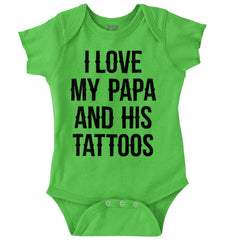 I Love Papa And Tattoos Romper Bodysuit-Direct To Garment Print-Brisco Baby