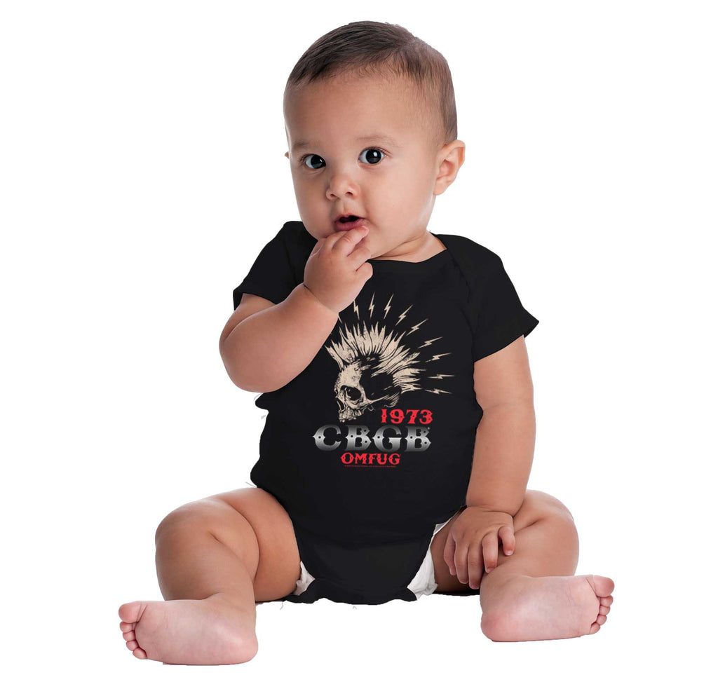 CBGB Mohawk Romper Bodysuit-Direct To Garment Print-Brisco Baby