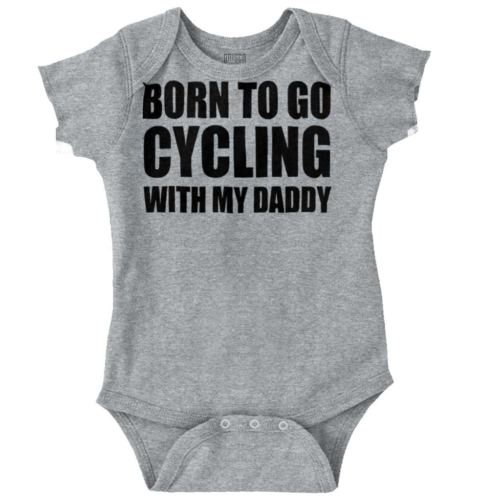 Cycling With Daddy Romper Bodysuit-Direct To Garment Print-Brisco Baby