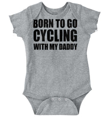 Cycling With Daddy Romper Bodysuit-Direct To Garment Print-Brisco Baby