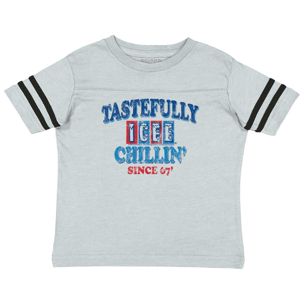 Chillin Since '67 Toddler Football Jersey Tee-Direct To Garment Print-Brisco Baby