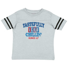 Chillin Since '67 Toddler Football Jersey Tee-Direct To Garment Print-Brisco Baby
