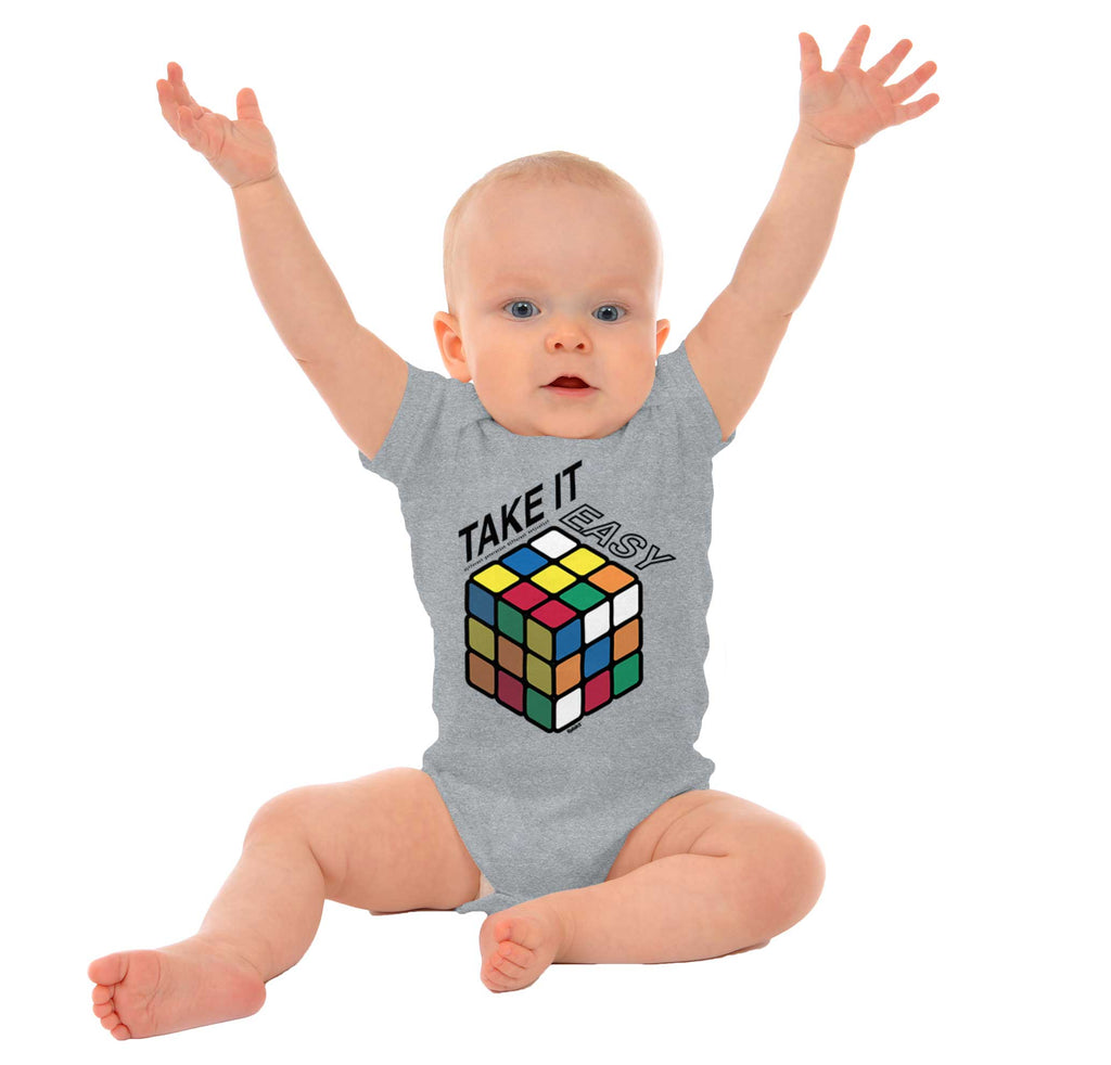 Easy Rubik's Cube Romper Bodysuit-Direct To Garment Print-Brisco Baby