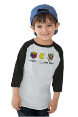 Pac-Man Ready Rubik's Toddler Baseball-Direct To Garment Print-Brisco Baby