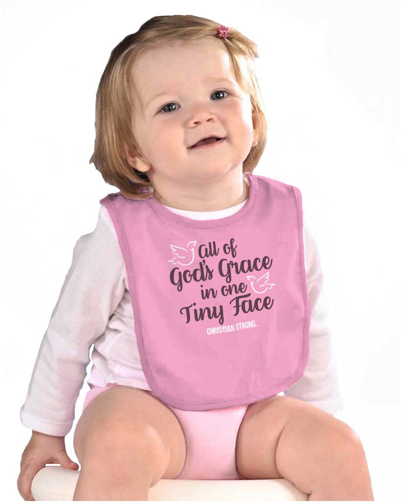 Gods Grace Tiny Face Infant Baby Bib-Direct To Garment Print-Brisco Baby