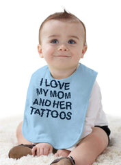 Mom's Tattoos Infant Baby Bib-Direct To Garment Print-Brisco Baby