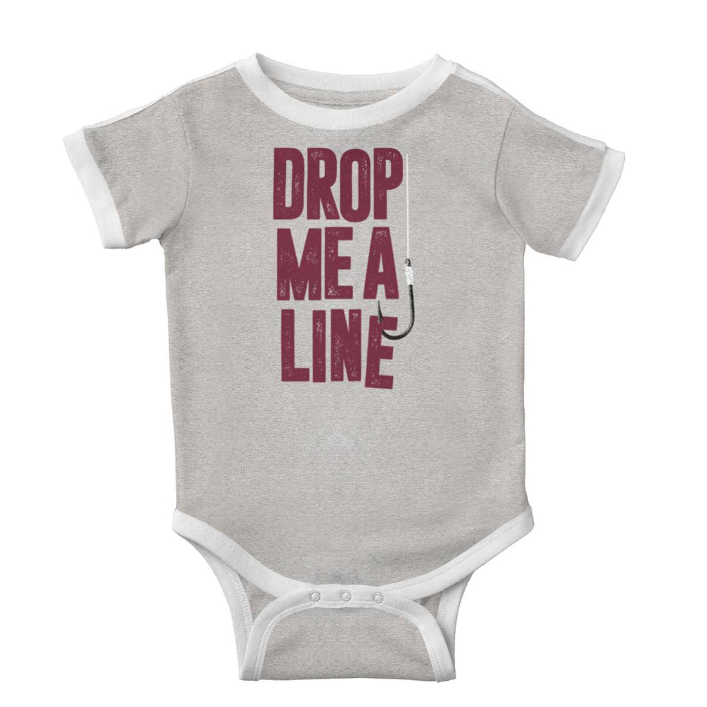 Drop Me A Line Ringer Bodysuit-Direct To Garment Print-Brisco Baby