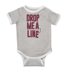 Drop Me A Line Ringer Bodysuit-Direct To Garment Print-Brisco Baby