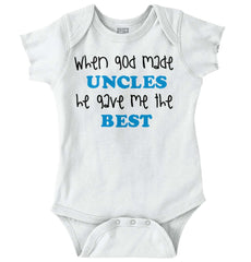 When God Made Uncles Romper Bodysuit-Direct To Garment Print-Brisco Baby