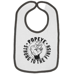 Popeye To The Finish Trimmed Colored Velcro Bib-Direct To Garment Print-Brisco Baby