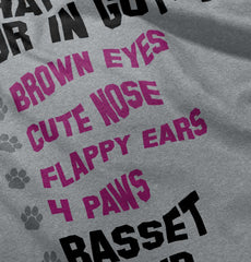 Basset Hound List Romper Bodysuit-Direct To Garment Print-Brisco Baby