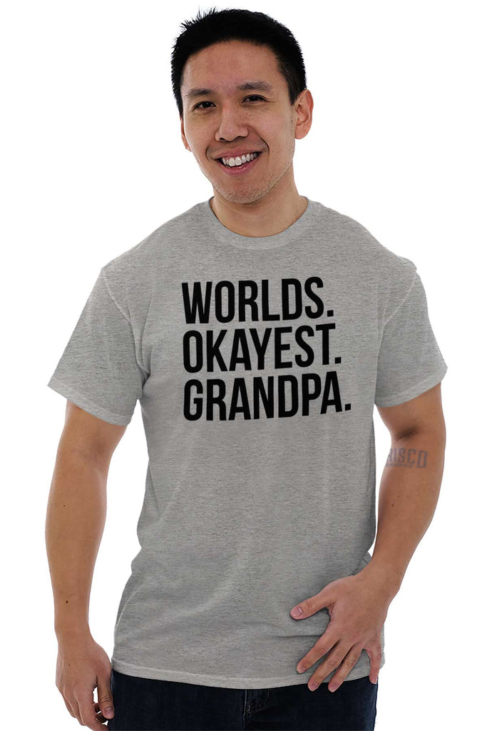 Worlds Okayest Grandpa T Shirt-Direct To Garment Print-Brisco Baby