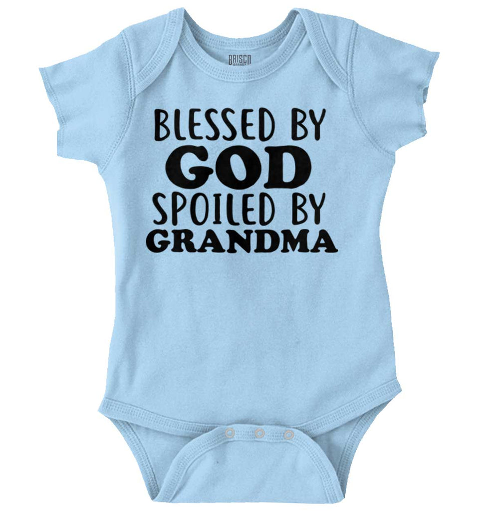 Blessed By God Spoiled By Grandma Romper Bodysuit-Direct To Garment Print-Brisco Baby