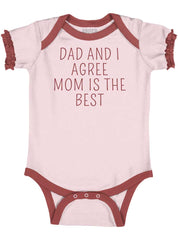 Mom Is Best Baby Ruffled Trim Romper-Direct To Garment Print-Brisco Baby