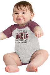 Mess With My Uncle Raglan Romper Bodysuit-Direct To Garment Print-Brisco Baby