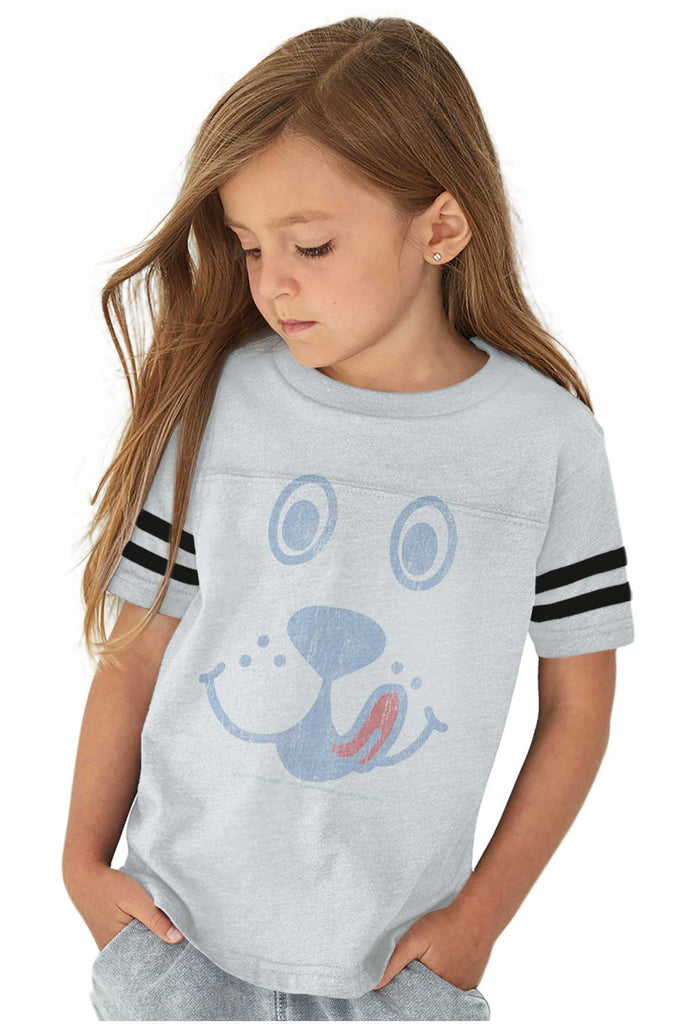 Distressed Puppie Toddler Football Jersey Tee-Direct To Garment Print-Brisco Baby